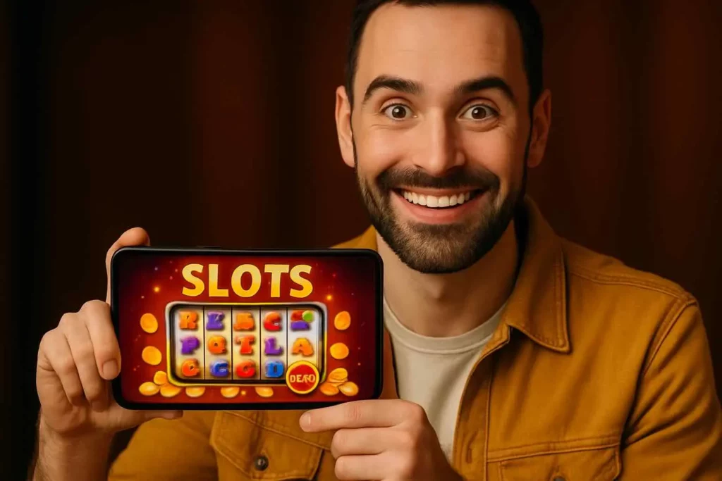 Exciting mobile slots game on a smartphone screen.