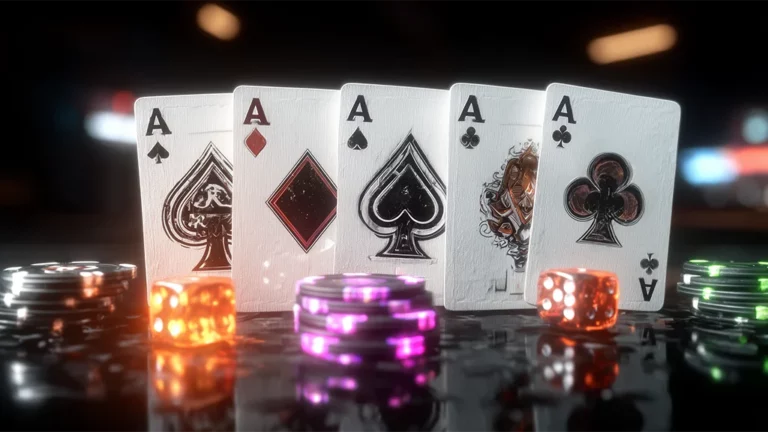 Crypto poker chips and playing cards on a digital interface, representing the best online crypto poker experience at WildTornado.