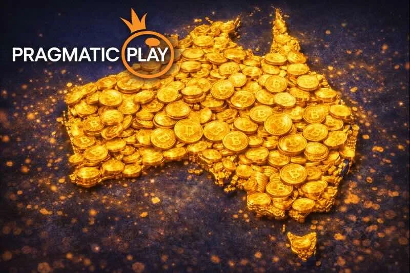 Pragmatic Play casino games on a mobile device, promoting playing poker online with crypto
