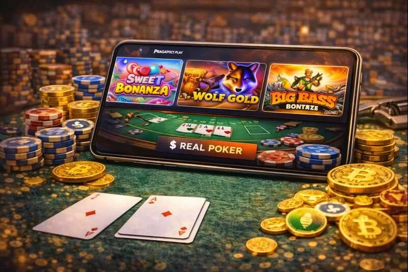 Pragmatic Play pokies on a mobile device, showcasing online poker