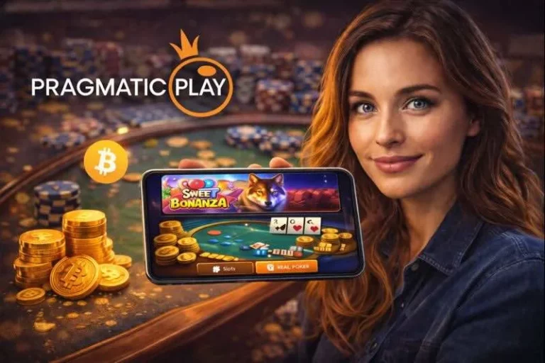 Pragmatic Play pokies on a mobile device, ready to play poker online with crypto.