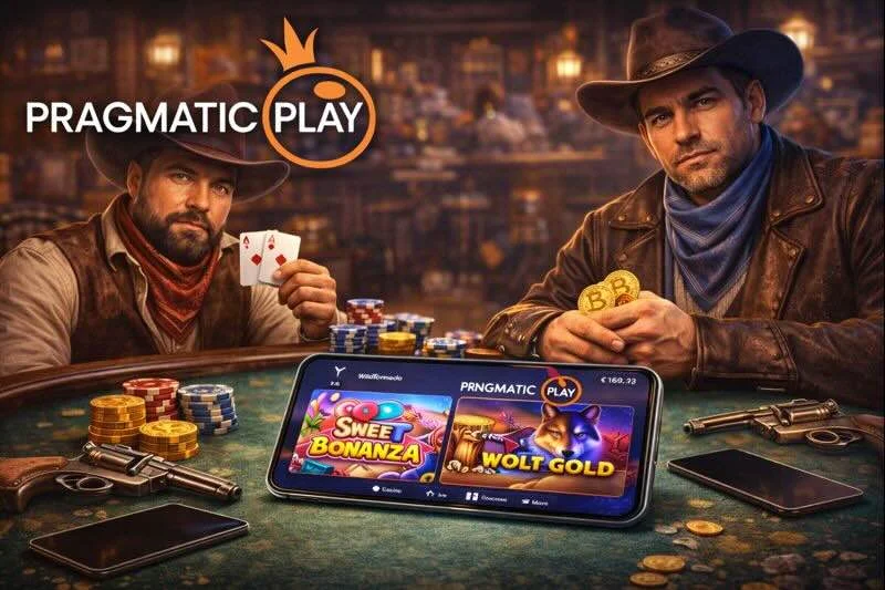 Pragmatic Play pokies on a mobile device, offering social casino fun and real money options.